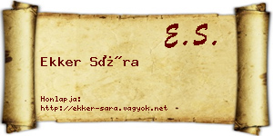 Ekker Sára névjegykártya