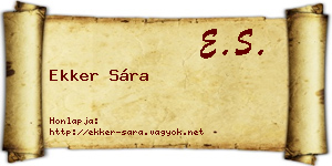 Ekker Sára névjegykártya